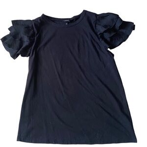 Who what wear Black Ruffle Sleeve Top